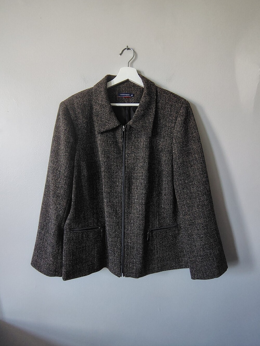 Denver Hayes Tweed Zip-up Blazer
